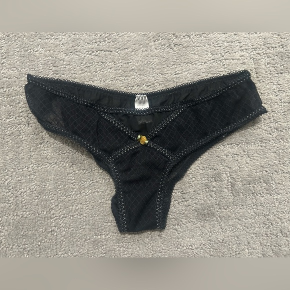 Victoria’s Secret Black Sheer Lace Panties – Size Small